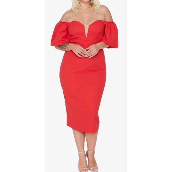 Trendyol Bodycon Dress Red - Picture 2 of 14